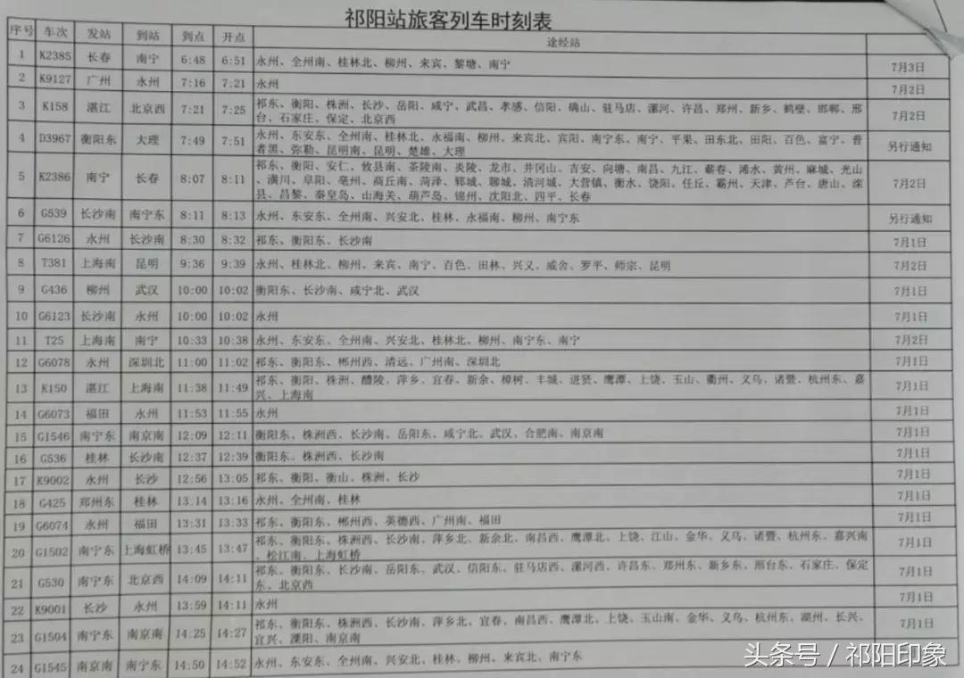 祁阳火车站最新时刻表揭秘发布！